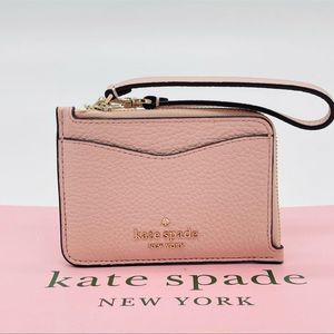 Kate Spade Leila Small CoinPouch Wallet Wristlet Leather Light Pink NWT